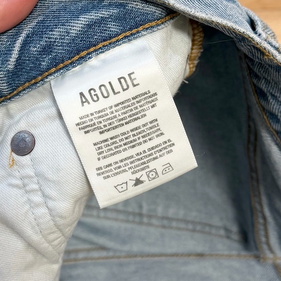 Agolde Light Blue Straight Leg Jeans - Picture 5 of 8
